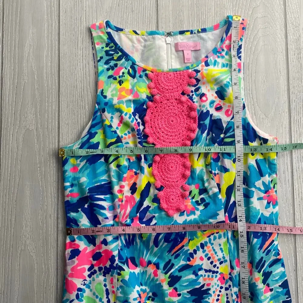 Lilly Pulitzer Women's Multi Dive Floral Colorful Adara Shift Dress Size 2